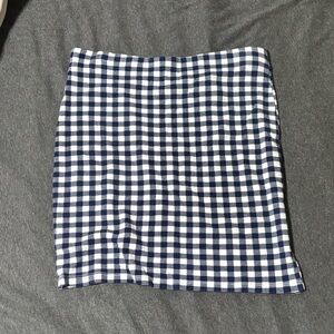 H&M Blue and White Checkered Mini Skirt